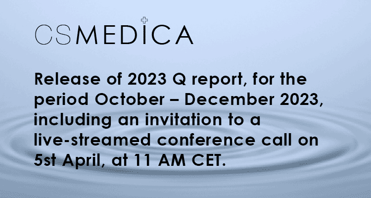 Release of 2023 Q report, for the period October – December 2023, including an invitation to a live-streamed conference call on 5st April, at 11 AM CET. 4 24 03 29 Q rapport